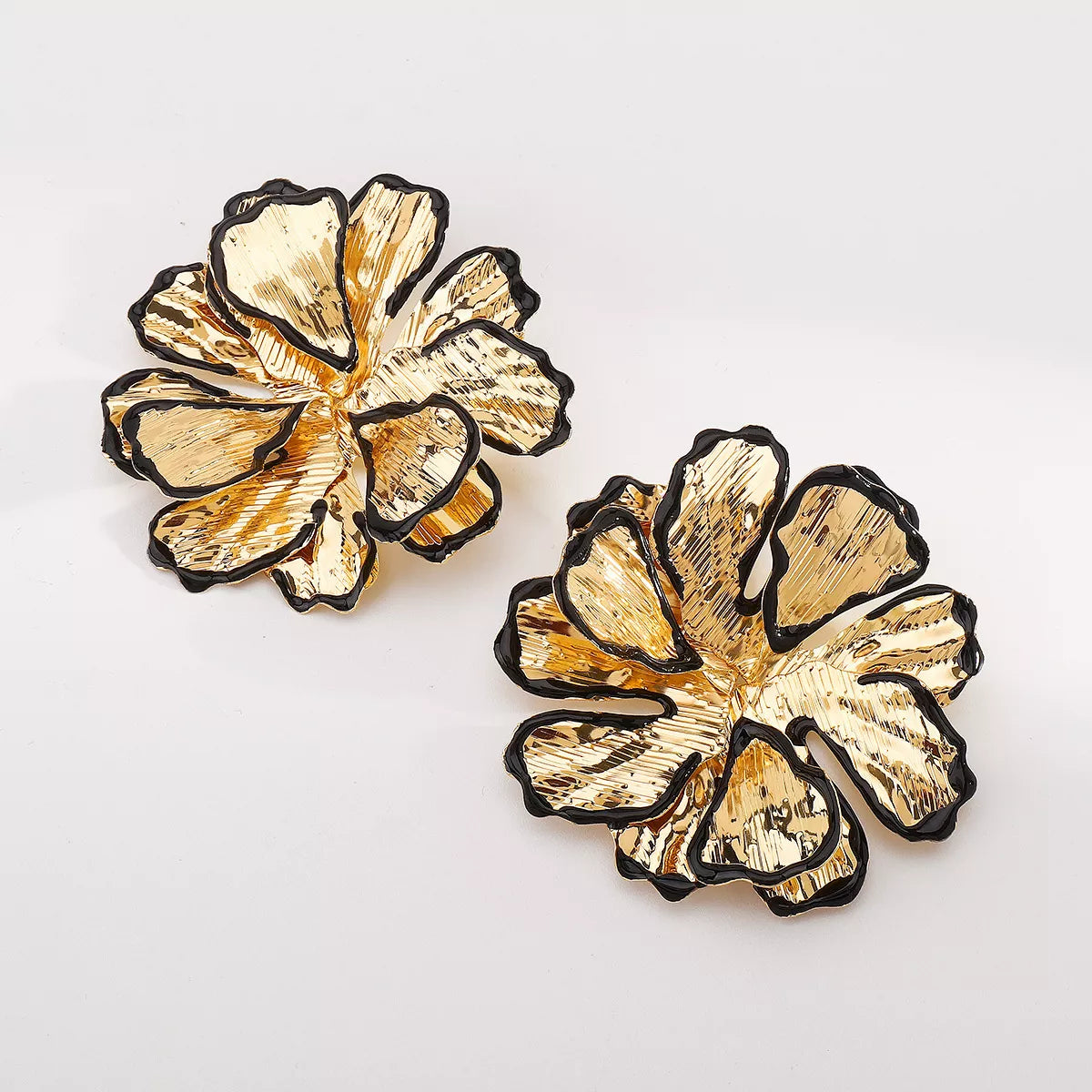 18K Gold-Plated Flower Stud Earrings - alternate earring view