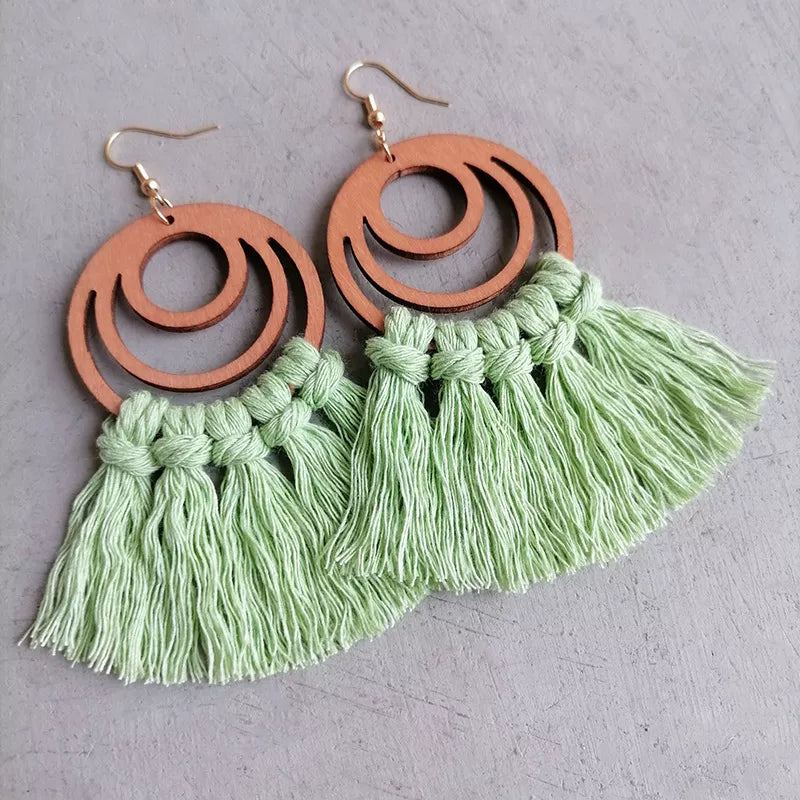Tassel Detail Geometric Earrings - alternate earring view