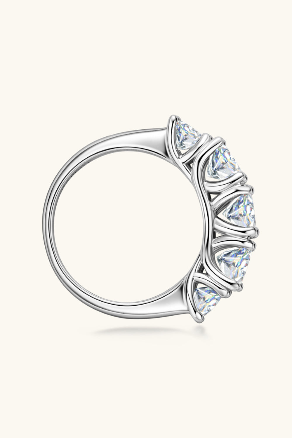 1 Carat Moissanite Sterling Silver Half-Eternity Ring in Silver - women's ring