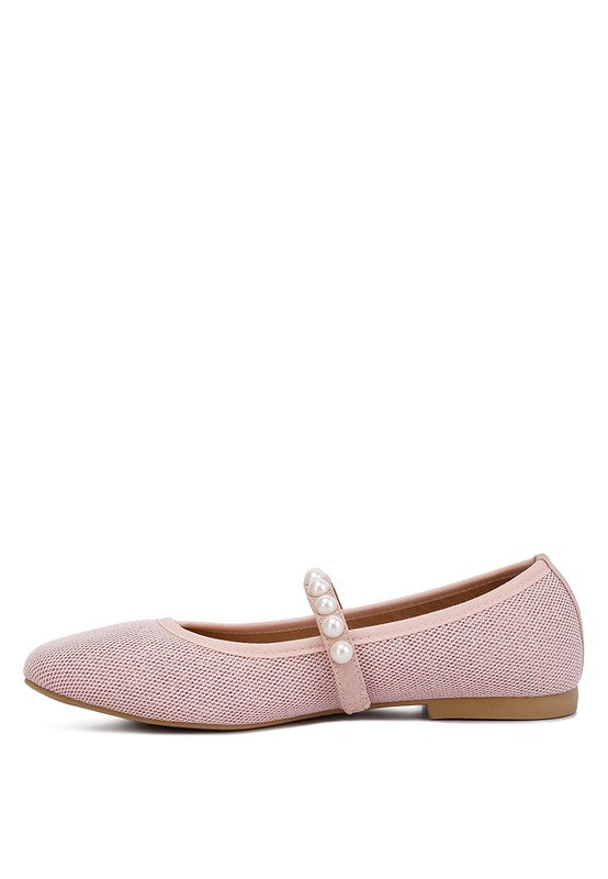 Pearl Strap Ballerina Flats