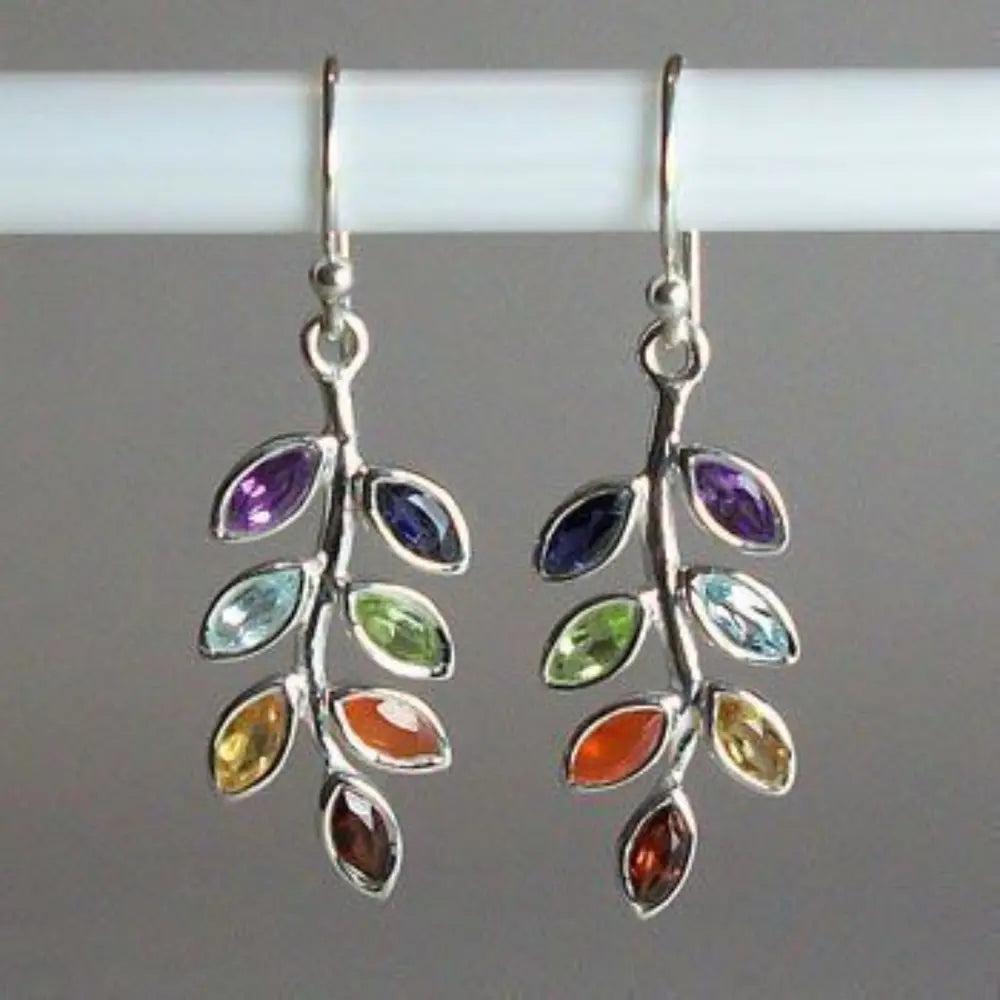 Leaf Shape Alloy Earrings - alternate earring view