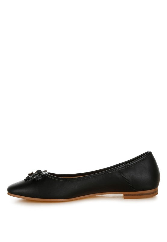 Faux Leather Casual Ballerinas