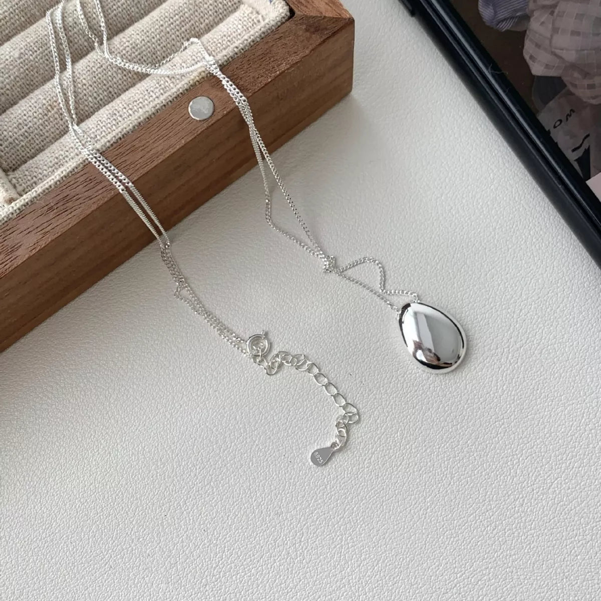 Sterling Silver Pendant Necklace - alternate necklace view