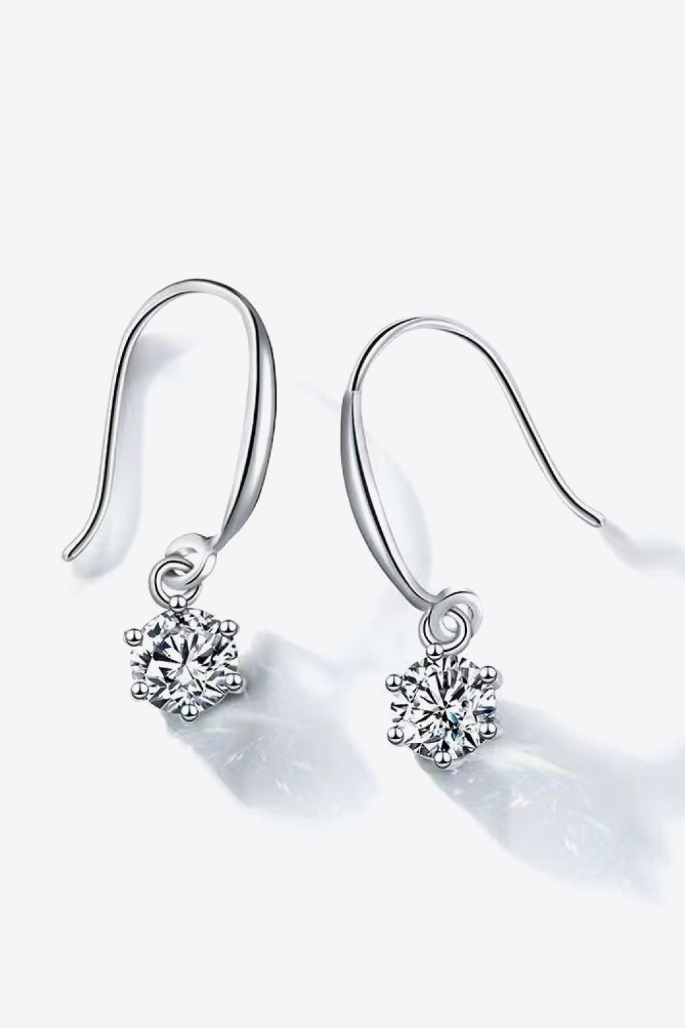 2 Carat Moissanite 6-Prong Drop Earrings - alternate earring view