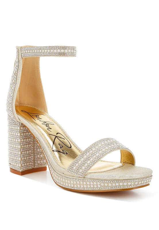 Pearl Embellished Sandals A