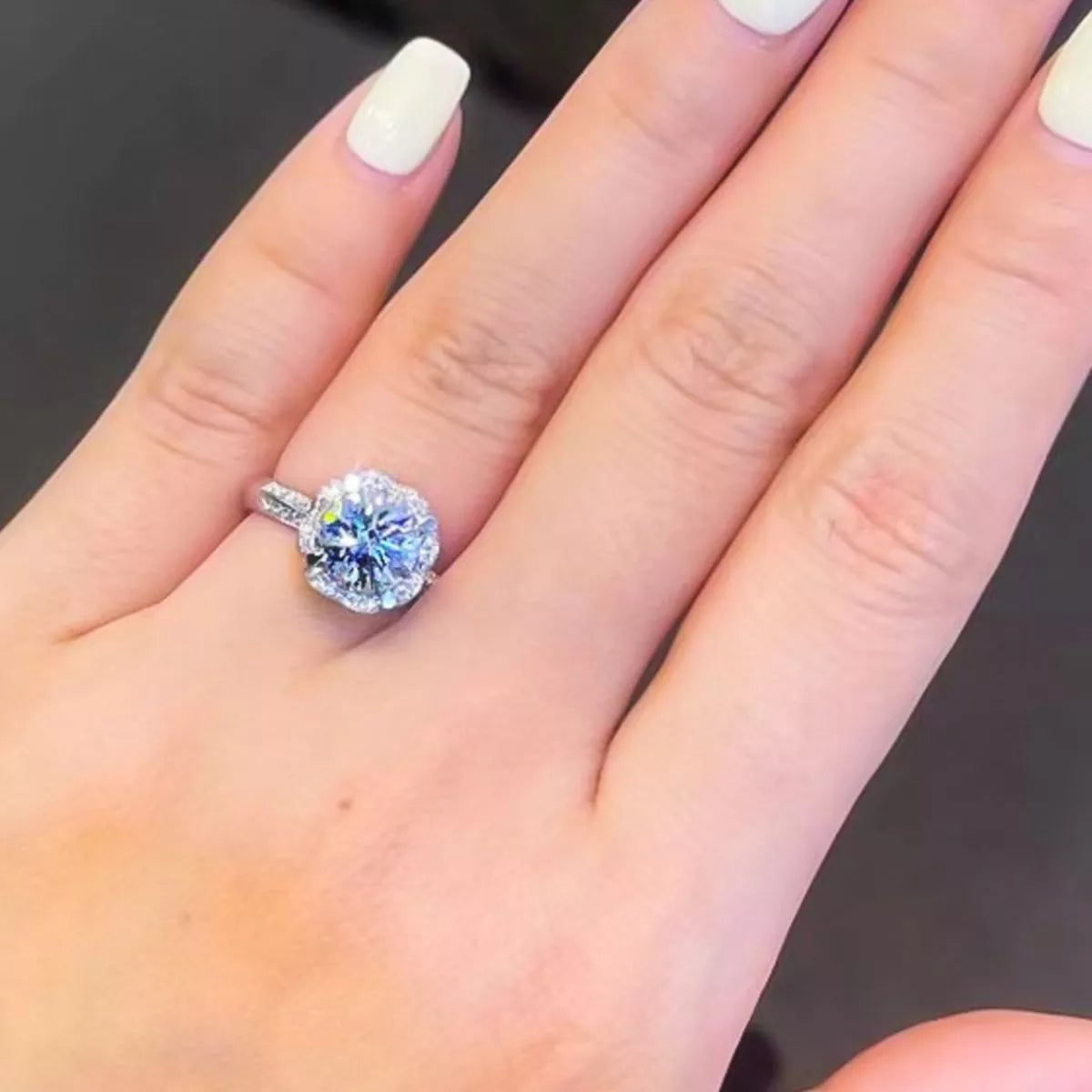 1 Carat Sterling Silver Moissanite Ring in Silver - women's ring
