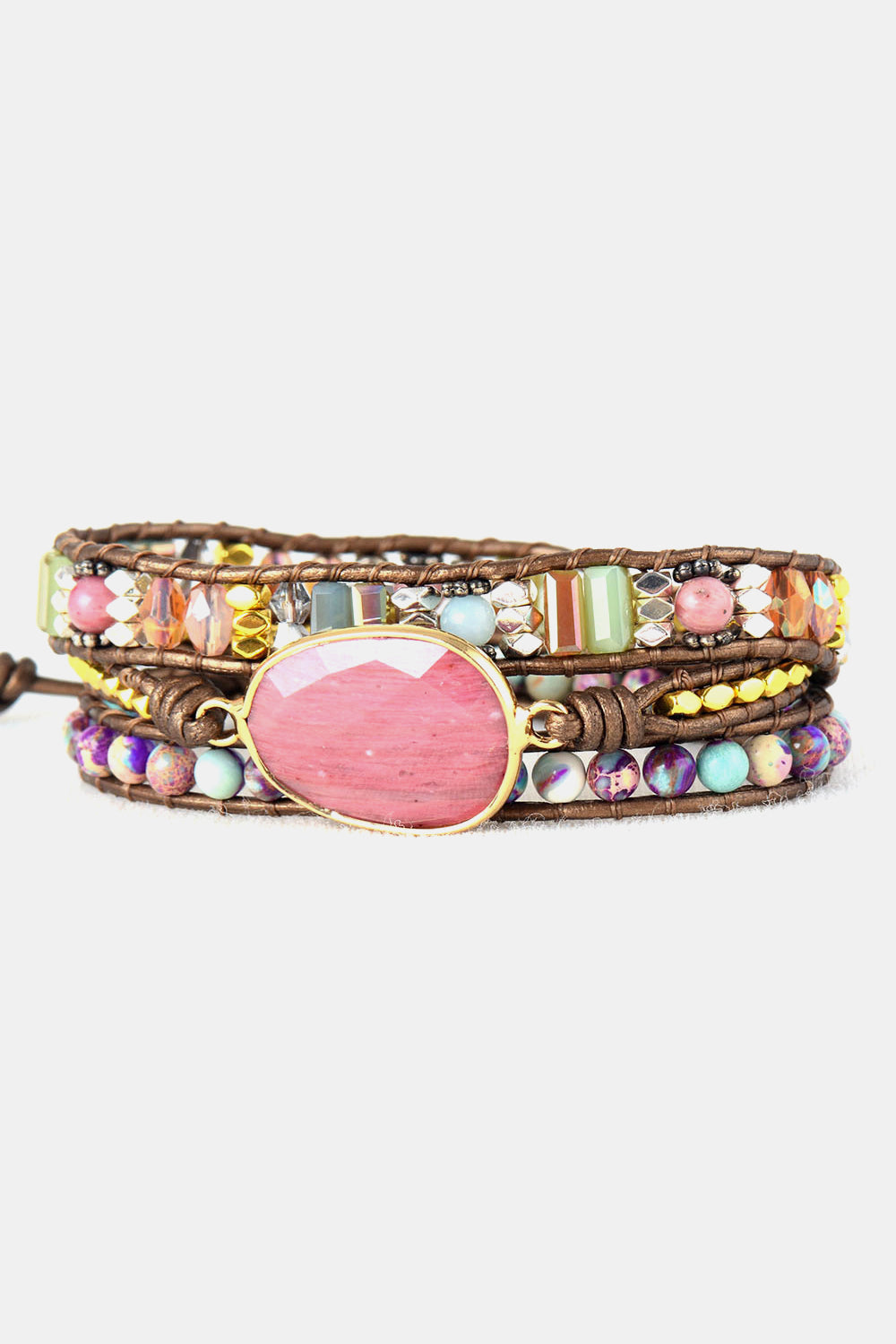 Handmade Crystal Beaded Natural Stone Bracelet - alternate jewelry view