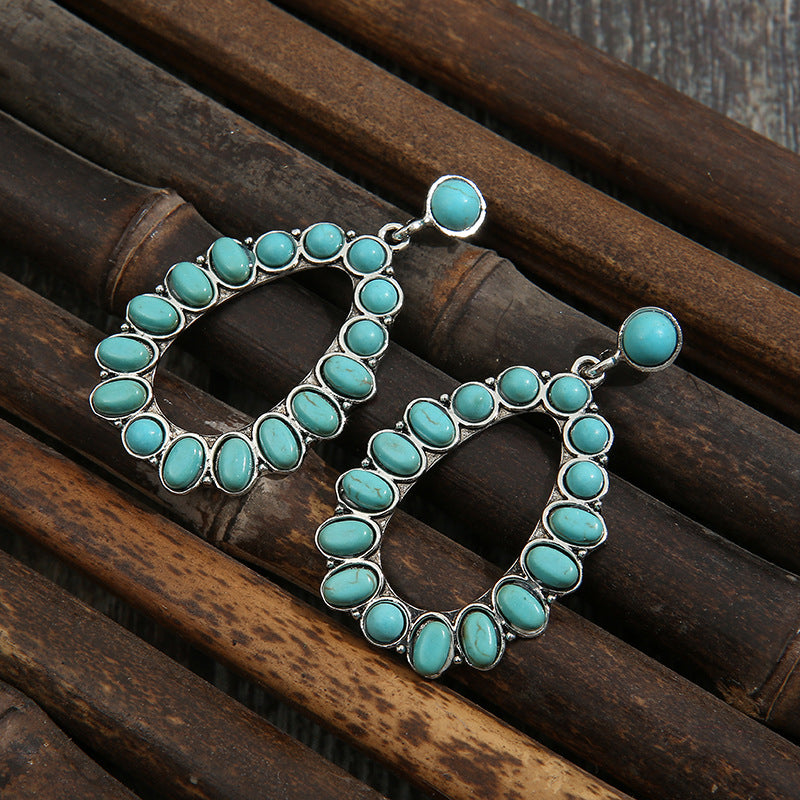 Artificial Turquoise Earrings - alternate earring view