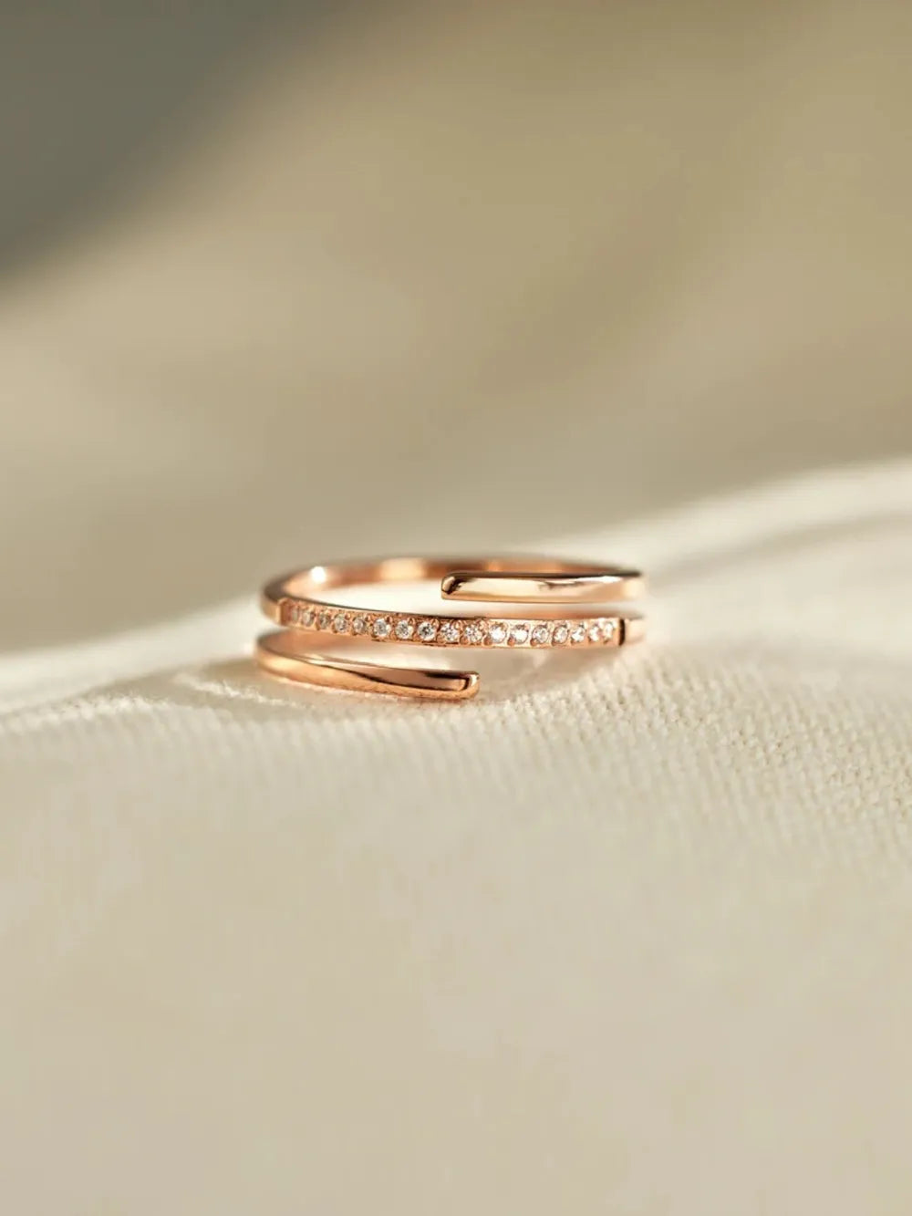 Sterling Silver Inlaid Zircon Ring in Silver - women's ring