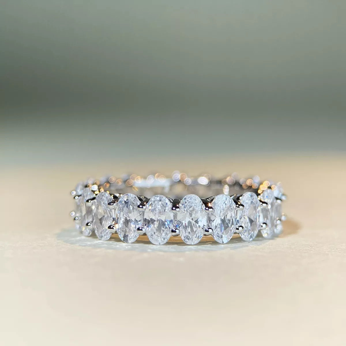 Sterling Silver Zircon Ring in Silver - women's ring