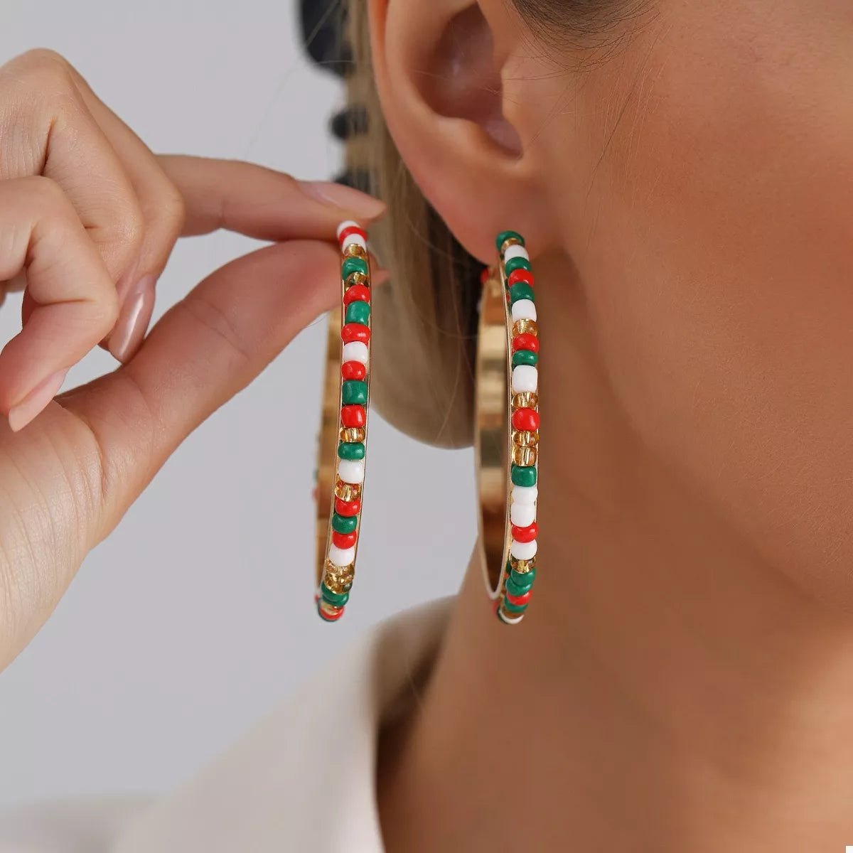 18K Gold-Plated Hoop Earrings - alternate earring view