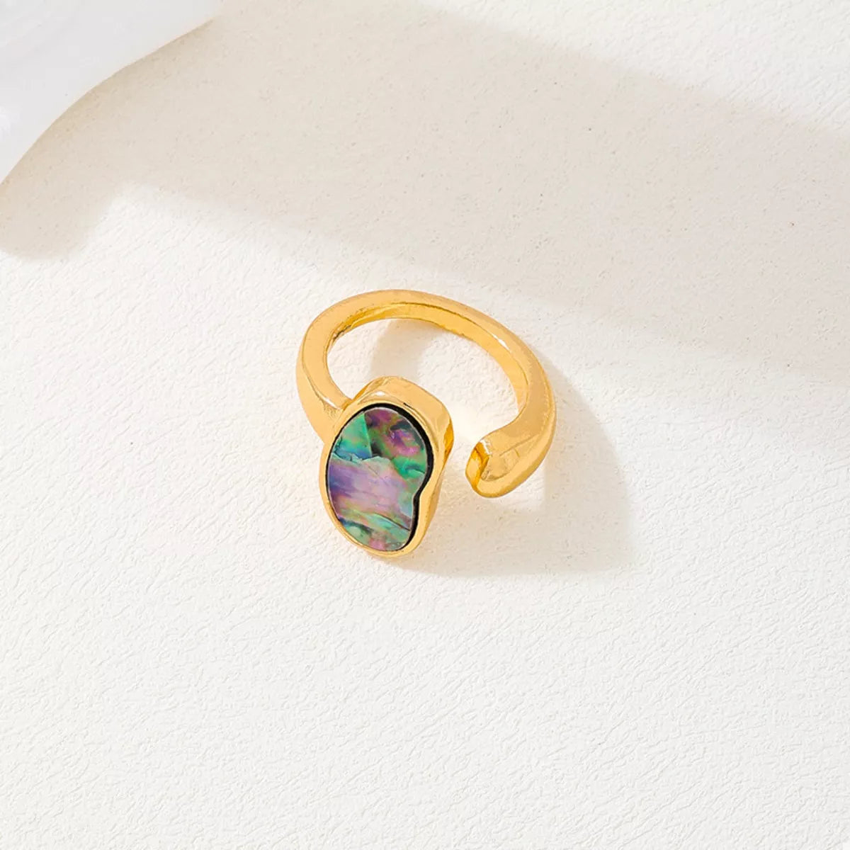 18K Gold-Plated Oval Open Ring - alternate ring view