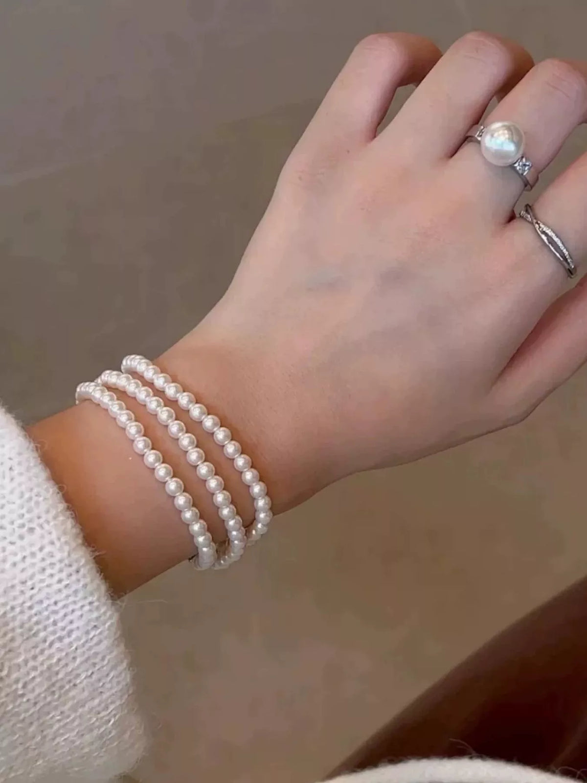 Three Layers Pearl Bracelet - alternate jewelry view