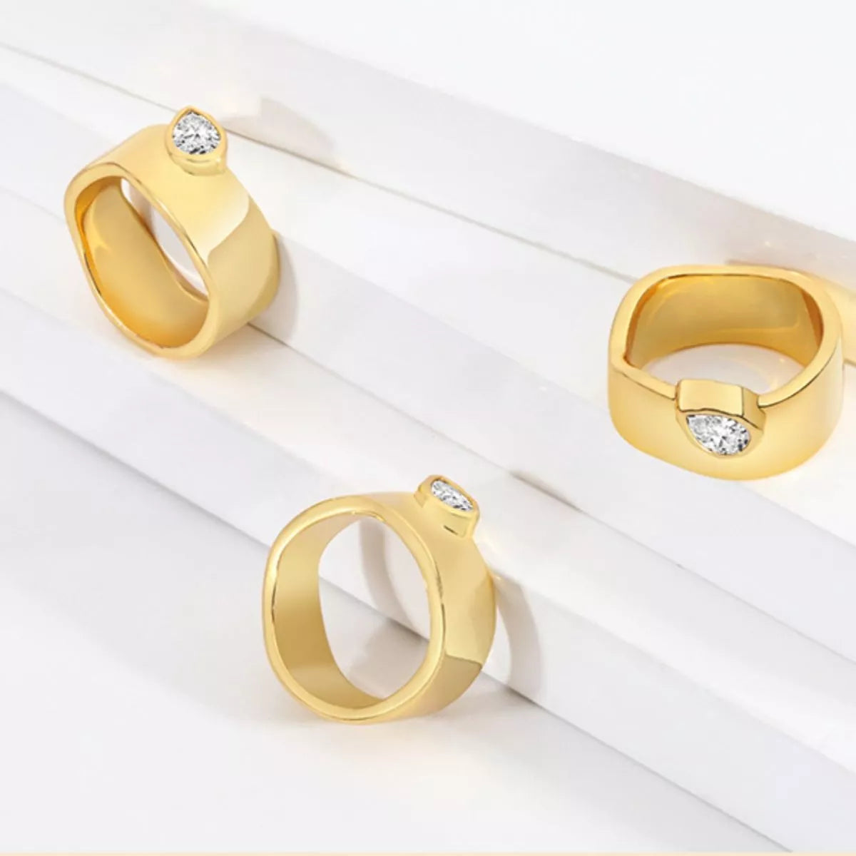 18K Gold-Plated Minimalist Design Ring in Gold - women's ring