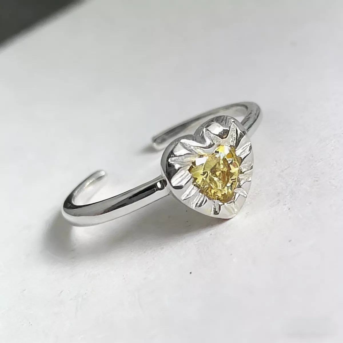 Heart-Shaped Open Ring - alternate ring view