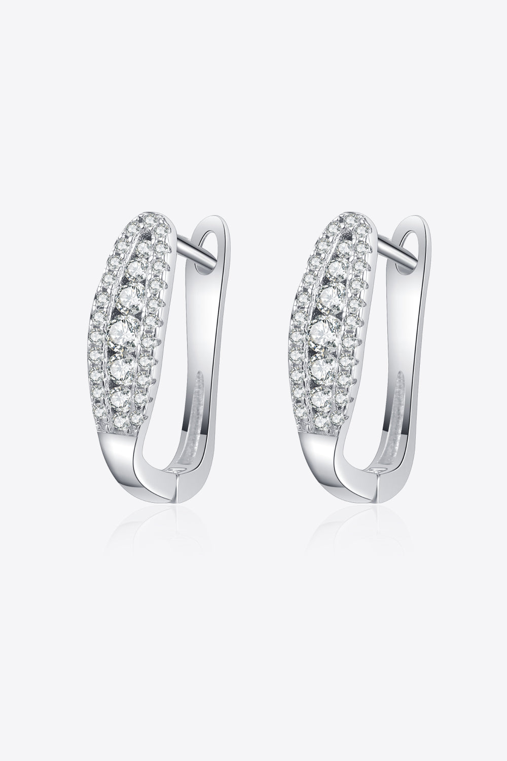 Moissanite Rhodium-Plated Earrings in Silver - women's earrings