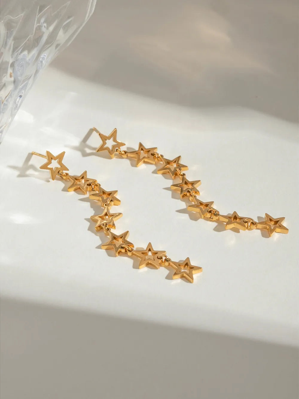 Stainless Steel Cutout Star Earrings - alternate earring view