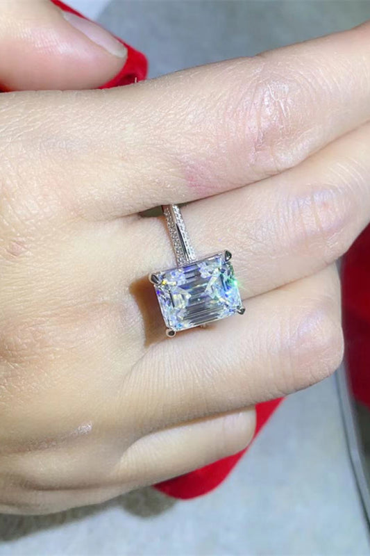 5 Carat Moissanite Platinum-Plated Ring in Silver - women's ring