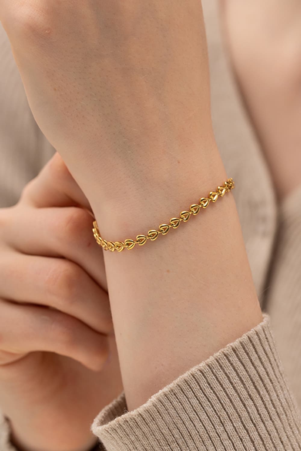 Heart Chain Lobster Clasp Bracelet - alternate jewelry view