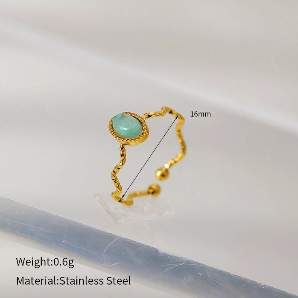 18K Gold-Plated Wave Open Ring - alternate ring view