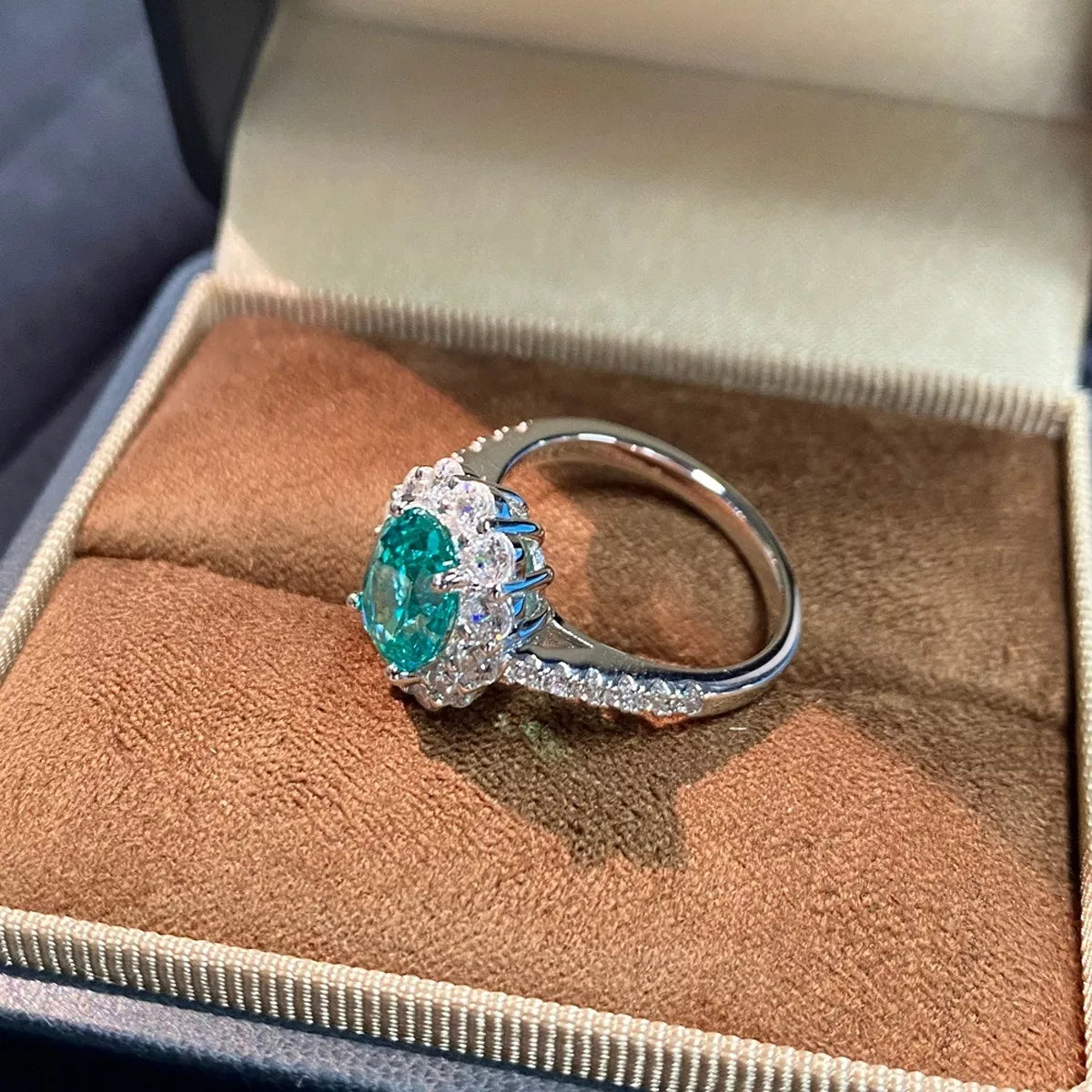 Sterling Silver Emerald Ring in Green - women's ring
