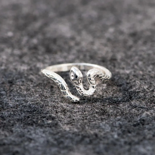 Sterling Silver Snake Ring - alternate ring view
