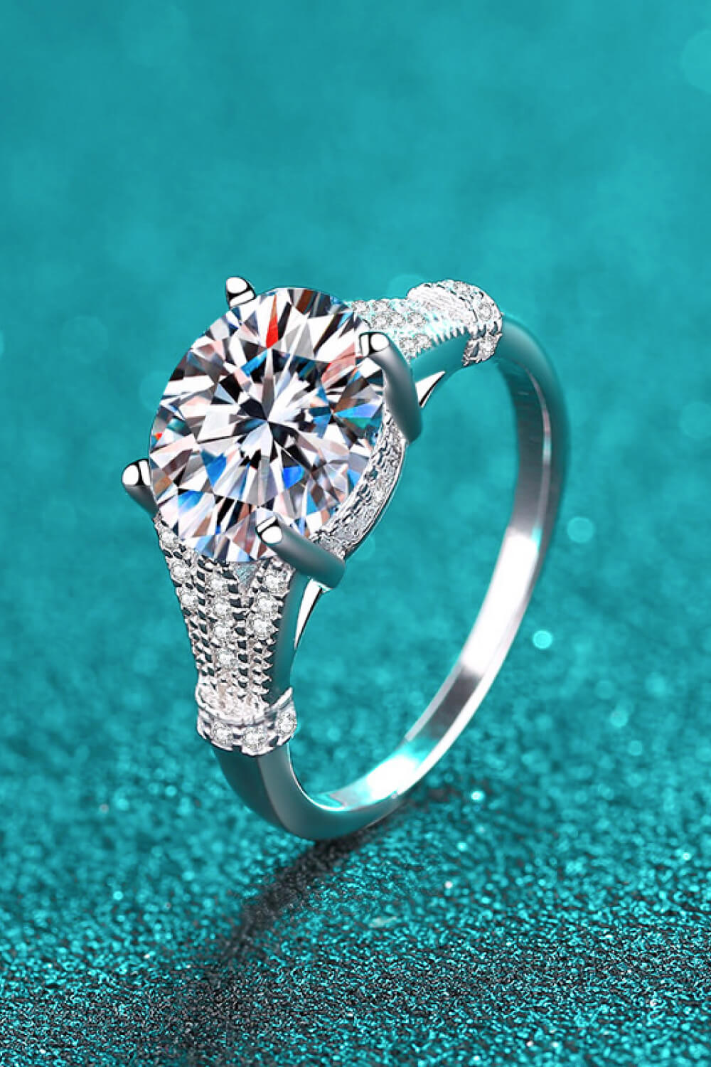 Unpredictable Day 3 Carat Moissanite Ring in Silver - women's ring