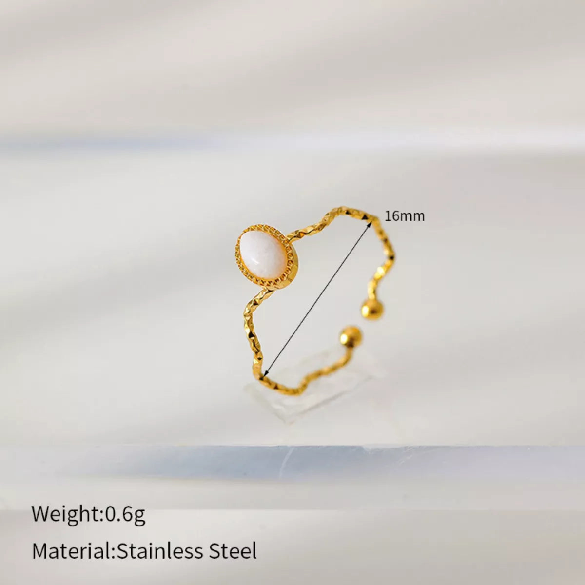 18K Gold-Plated Wave Open Ring - alternate ring view