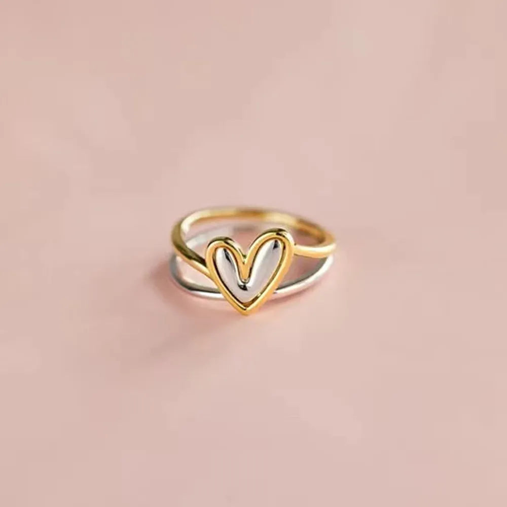 Heart Shape Irregular Sterling Silver Ring - alternate ring view