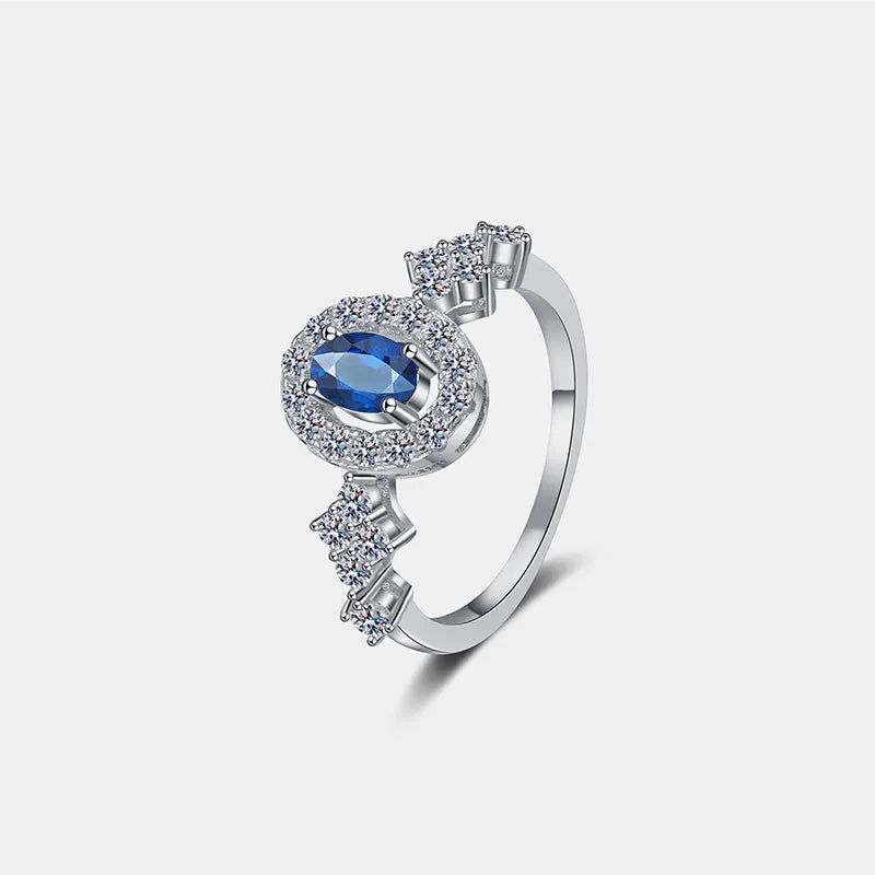 Sterling Silver Moissanite Ring in Silver - women's ring