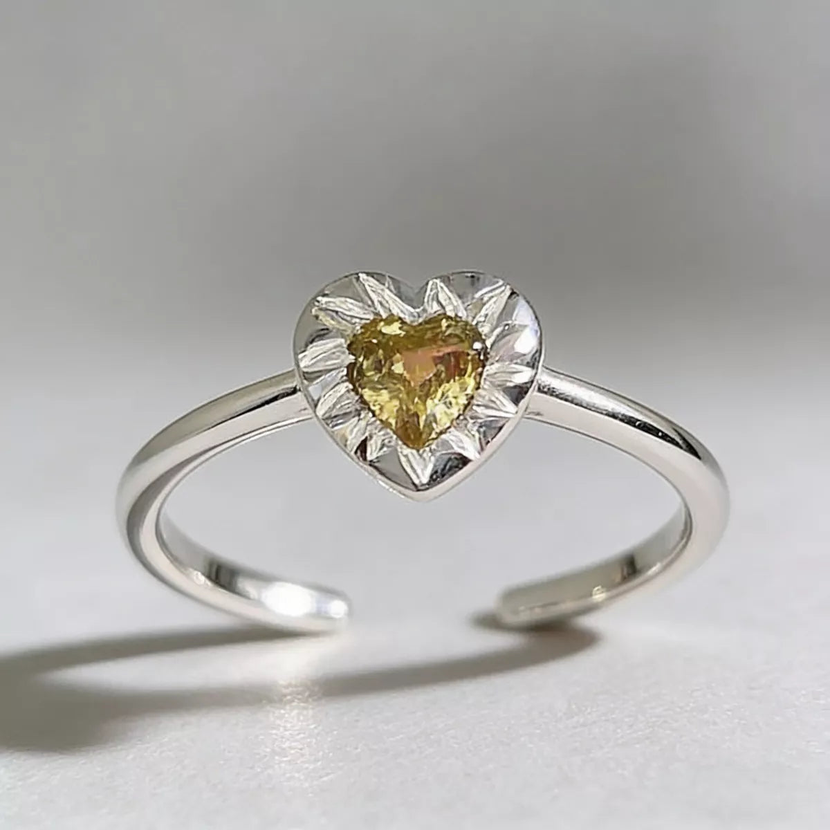 Heart-Shaped Open Ring - alternate ring view