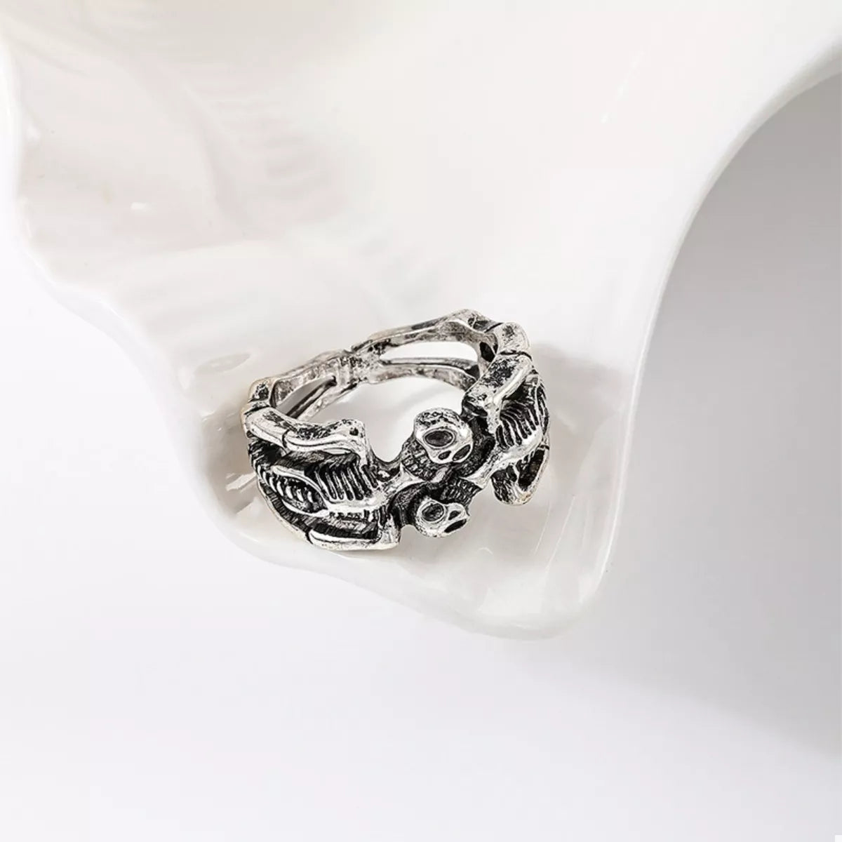 Halloween Skull Alloy Ring - alternate ring view