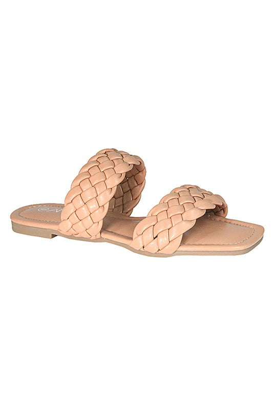 Braided Slide Flat Sandals