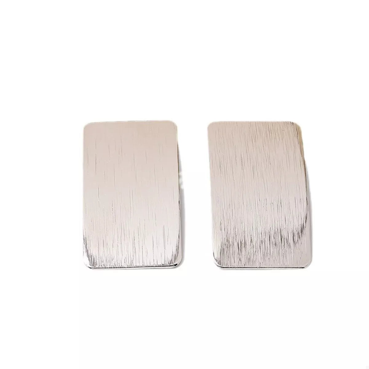 18K Gold-Plated Rectangle Earrings - alternate earring view