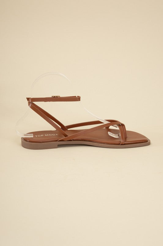 Ankle Strap Thong Flat Sandals