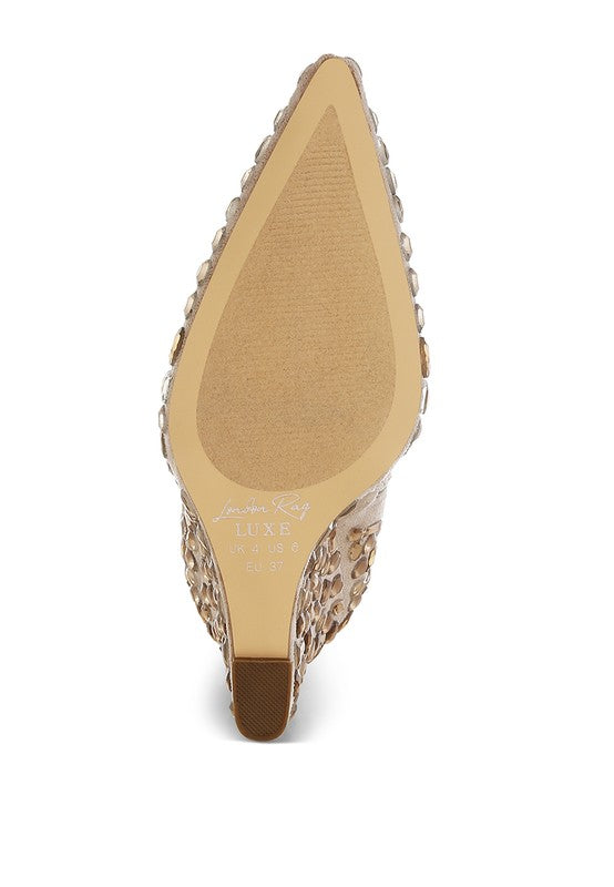 Diamante Wedge Heel Boots