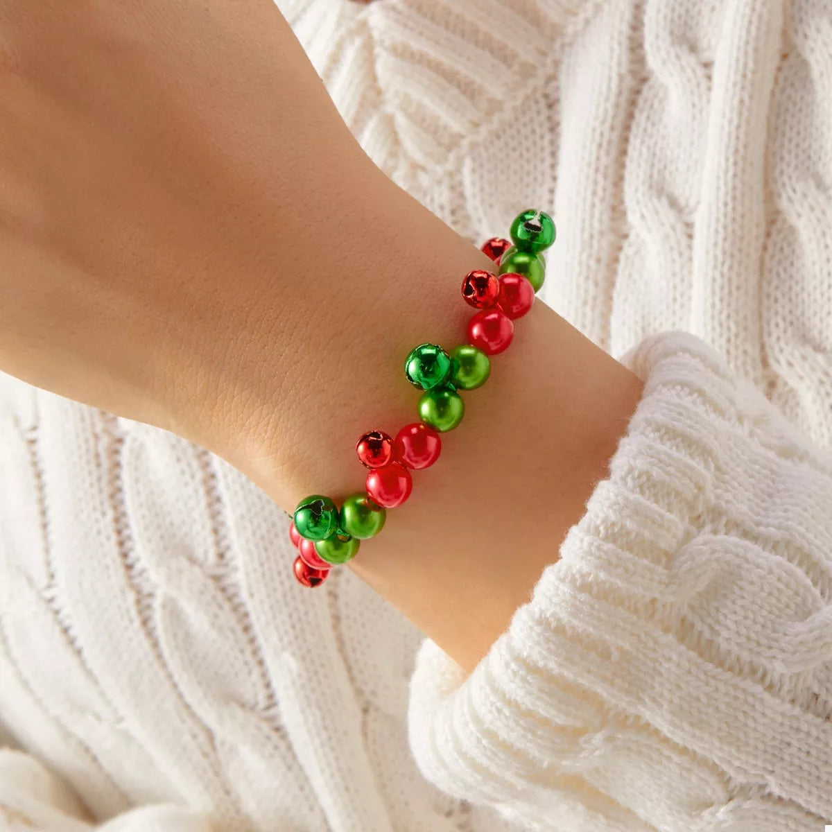 Christmas Holiday Beaded Bell Bracelet - alternate jewelry view
