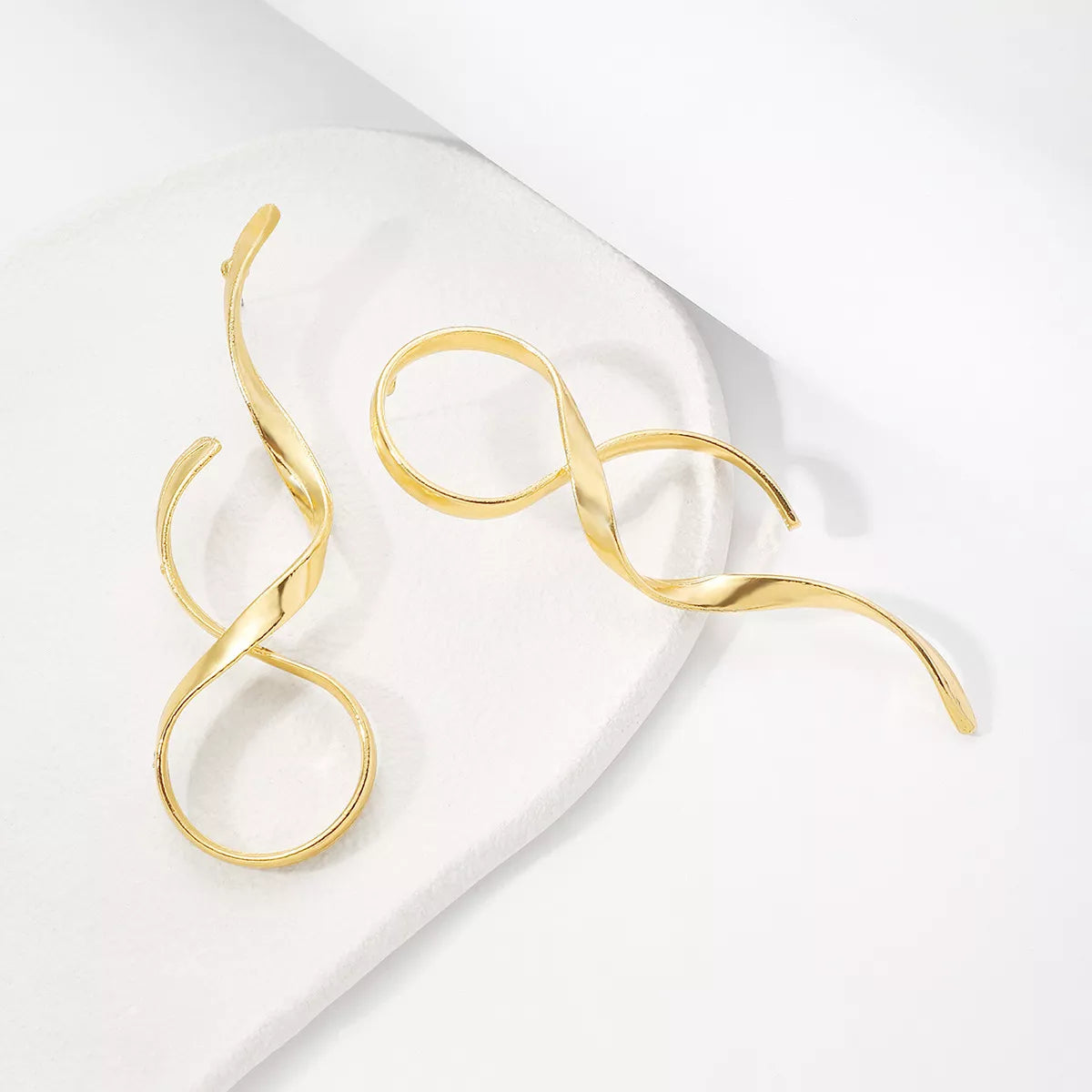 Alloy Spiral Drop Earrings - alternate earring view