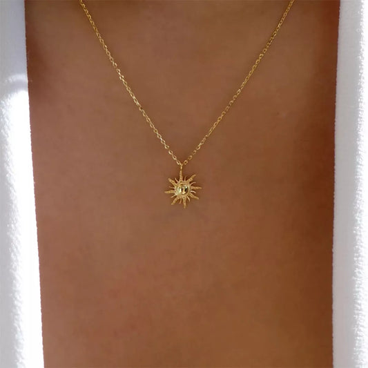 Sunburst Pendant Necklace in Gold - women's pendant necklace
