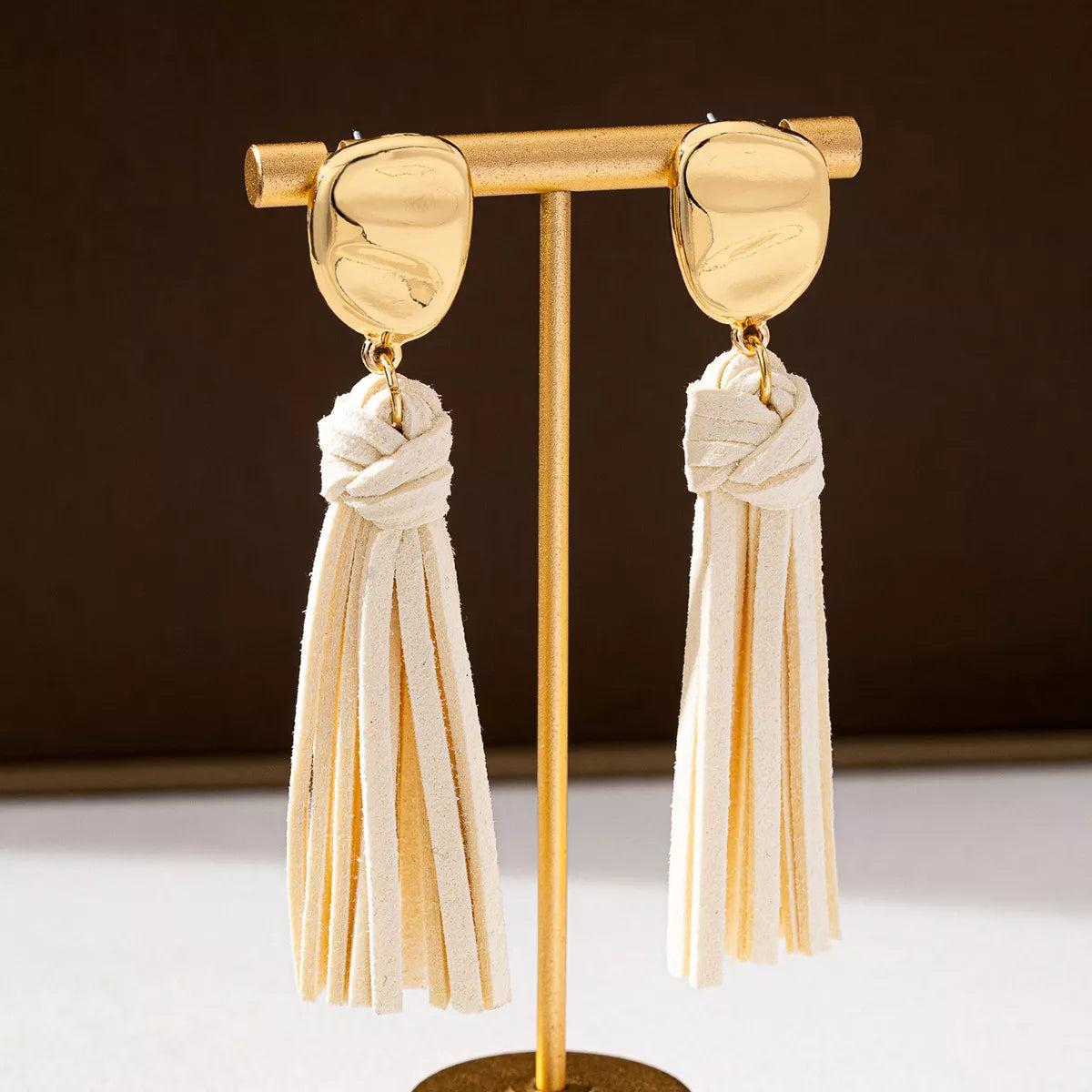 18K Gold-Plated Tassel Earrings - alternate earring view