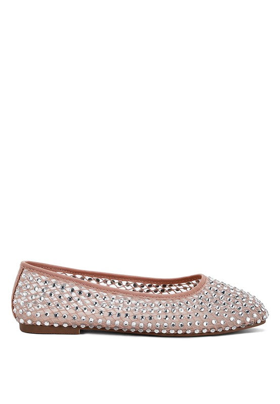 Mesh Rhinestone Ballerinas