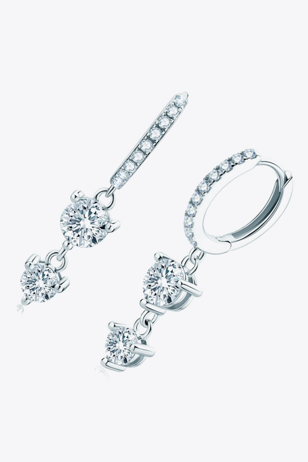 Adored Be The One Moissanite Drop Earrings - alternate earring view
