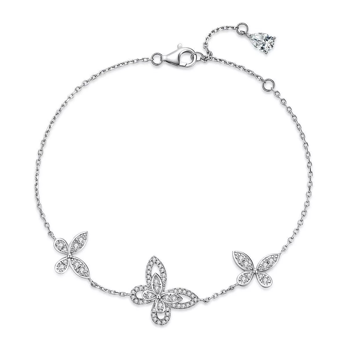 Sterling Silver Chain Butterfly Bracelet - alternate jewelry view