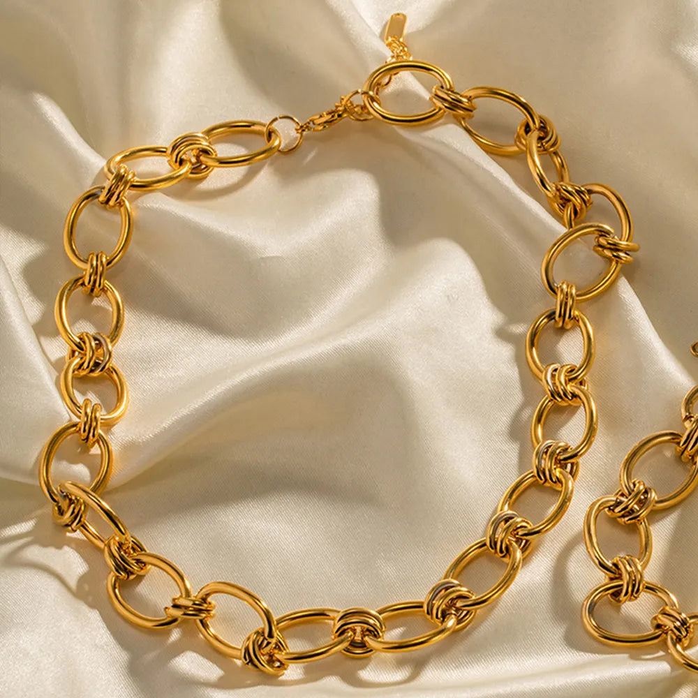 18K Gold-Plated Stainless Steel Necklace - alternate necklace view