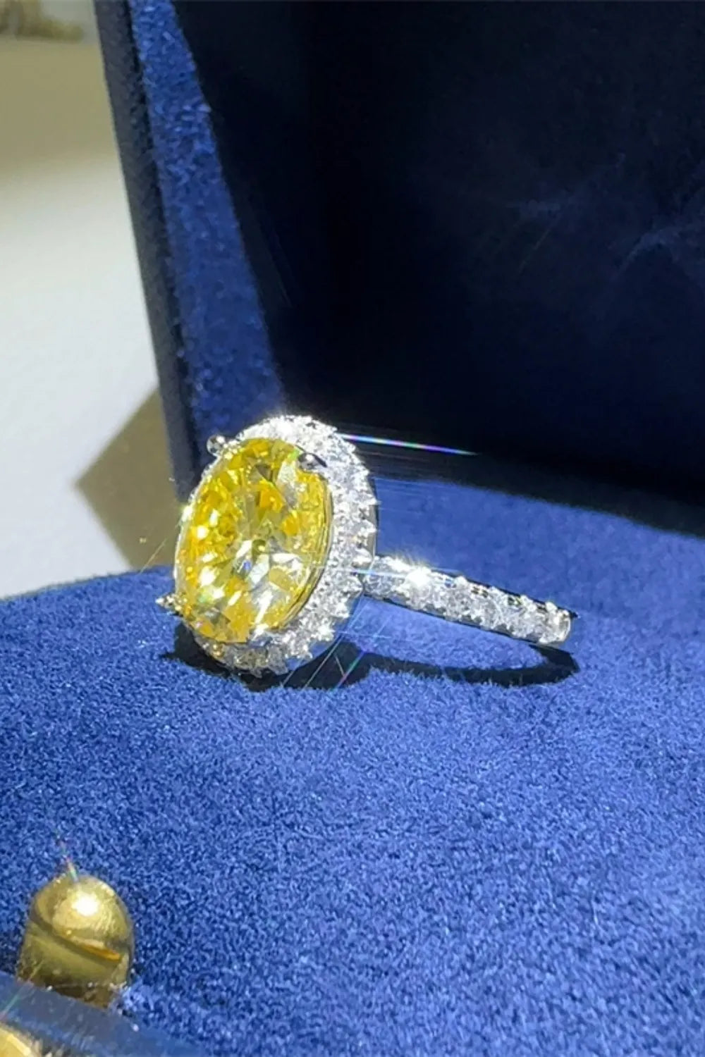 3 Carat Moissanite Sterling Silver Ring - alternate ring view