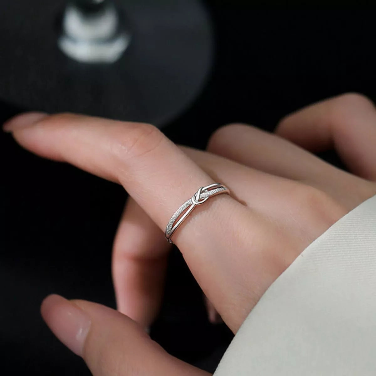 Sterling Silver Knot Ring in Silver - women's ring