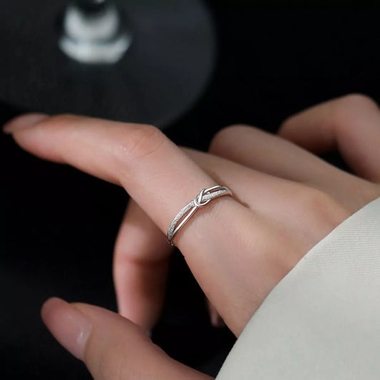 Sterling Silver Knot Ring in Silver - women's ring