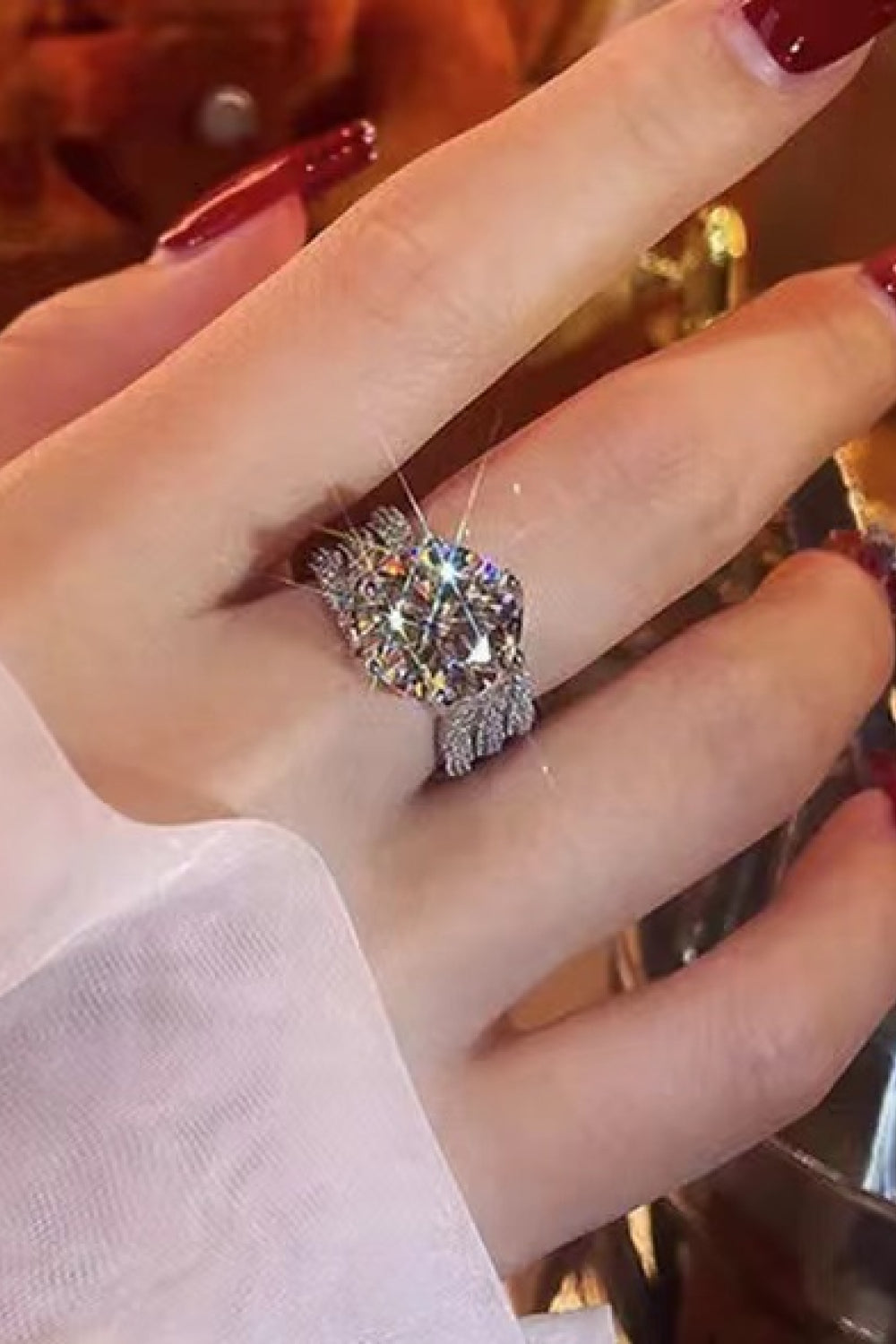 Adored 3 Carat Moissanite Three-Layer Ring in Silver - women's ring