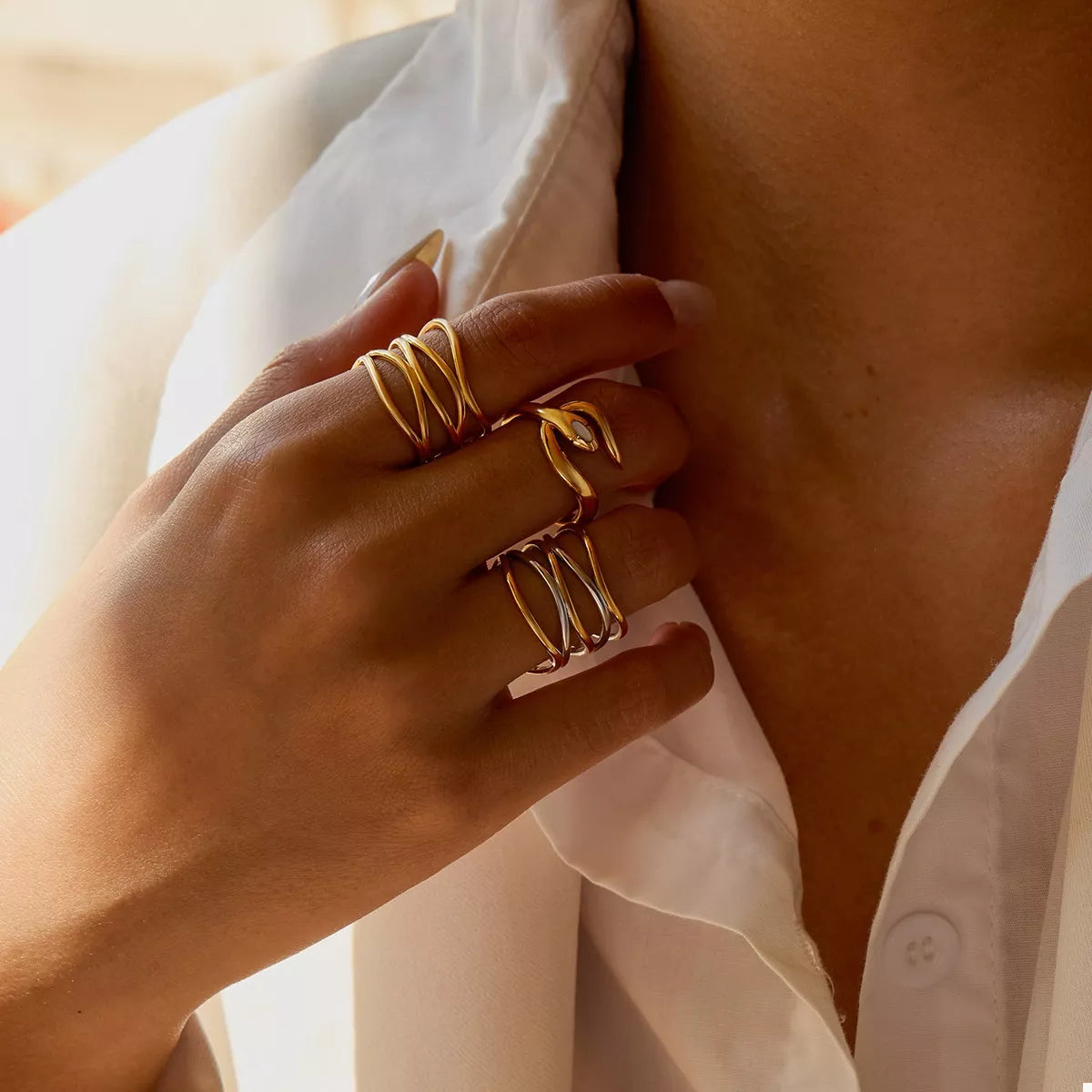 Two-Tone Open Ring - alternate ring view