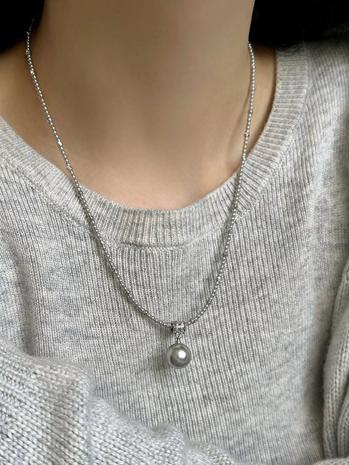 Pearl Pendant Necklace - alternate necklace view